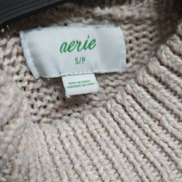 Aerie Knit Sweater Blue Beige Womens Small Oversized P2P 21" - Picture 5 of 9